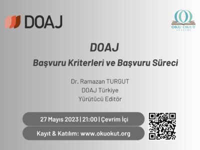 DOAJ Başvuru Kriterleri ve Başvuru Süreci | Dr. Ramazan Turgut / DOAJ